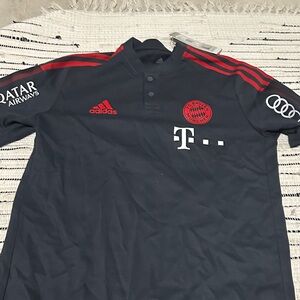 Adidas Dark Gray and Red Soccer Jersey